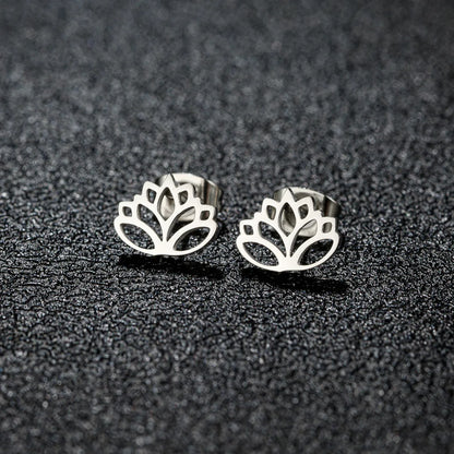 1 Pair Simple Style Classic Style Geometric Polishing Plating 304 Stainless Steel 18K Gold Plated Ear Studs