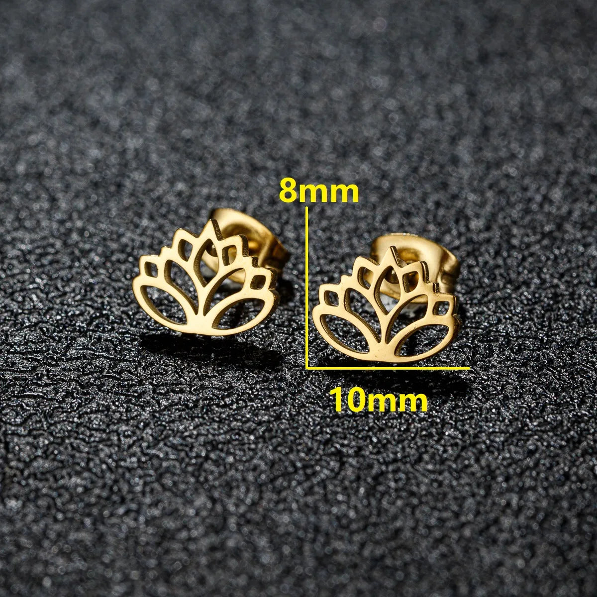 1 Pair Simple Style Classic Style Geometric Polishing Plating 304 Stainless Steel 18K Gold Plated Ear Studs