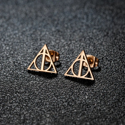 1 Pair Simple Style Classic Style Geometric Polishing Plating 304 Stainless Steel 18K Gold Plated Ear Studs