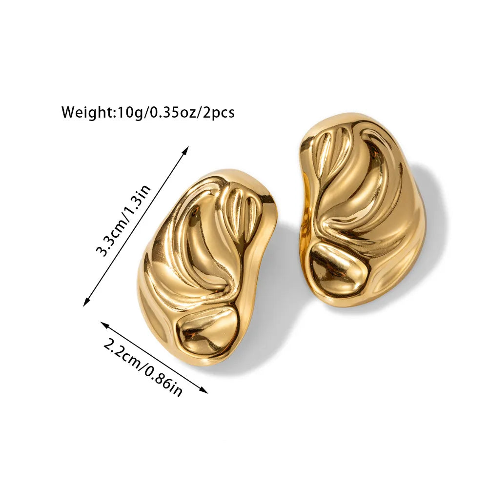 1 Pair Simple Style Classic Style Geometric Solid Color Plating 304 Stainless Steel Ear Studs