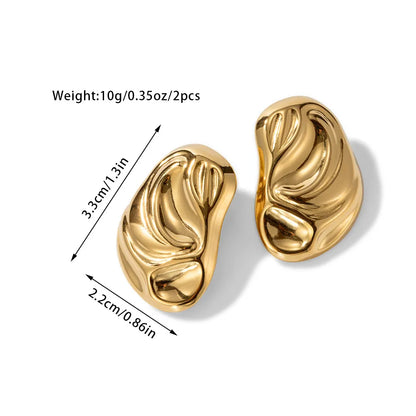 1 Pair Simple Style Classic Style Geometric Solid Color Plating 304 Stainless Steel Ear Studs