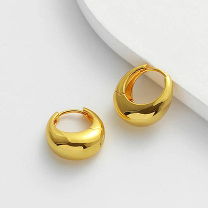 1 Pair Simple Style Classic Style Geometric Solid Color Plating Copper Gold Plated Silver Plated Ear Clip