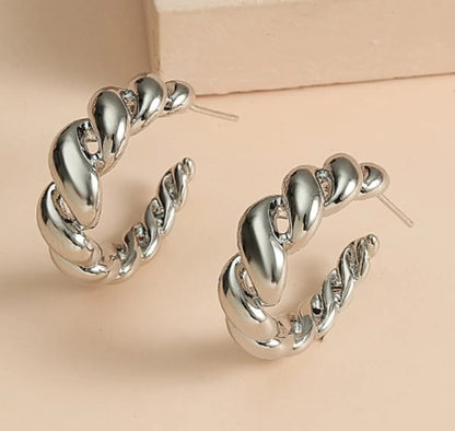 1 Pair Simple Style Classic Style Geometric Zinc Alloy White Gold Plated Ear Studs