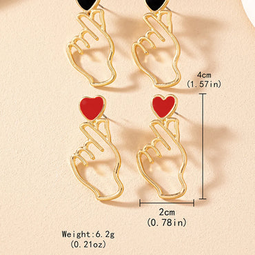 1 Pair Simple Style Classic Style Gesture Zinc Alloy Drop Earrings