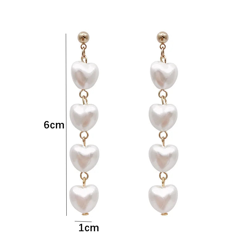 1 Pair Simple Style Classic Style Heart Shape Alloy Drop Earrings