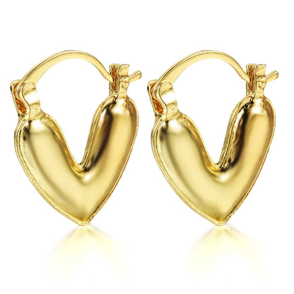 1 Pair Simple Style Classic Style Heart Shape Alloy Earrings