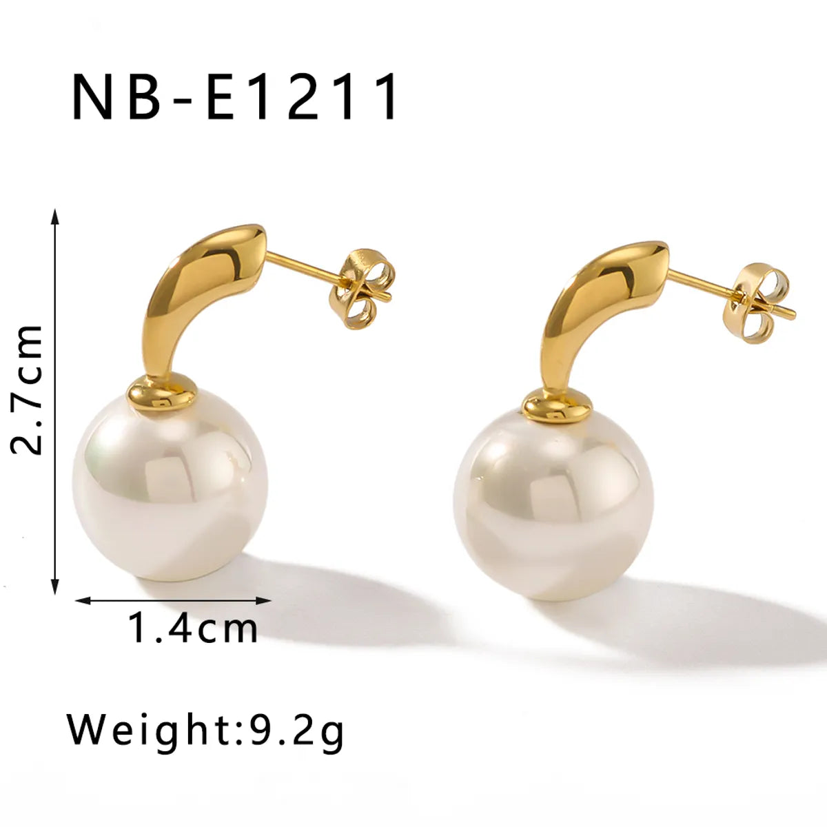 1 Pair Simple Style Classic Style Heart Shape Butterfly Plating Inlay 304 Stainless Steel Artificial Pearls Fritillary Zircon 18K Gold Plated Ear Studs