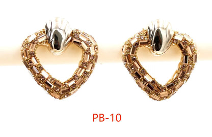 1 Pair Simple Style Classic Style Heart Shape Inlay 304 Stainless Steel Rhinestones Ear Studs