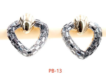 1 Pair Simple Style Classic Style Heart Shape Inlay 304 Stainless Steel Rhinestones Ear Studs