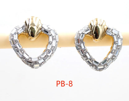 1 Pair Simple Style Classic Style Heart Shape Inlay 304 Stainless Steel Rhinestones Ear Studs