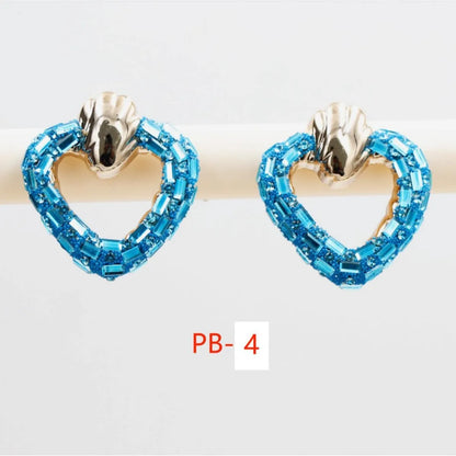 1 Pair Simple Style Classic Style Heart Shape Inlay 304 Stainless Steel Rhinestones Ear Studs