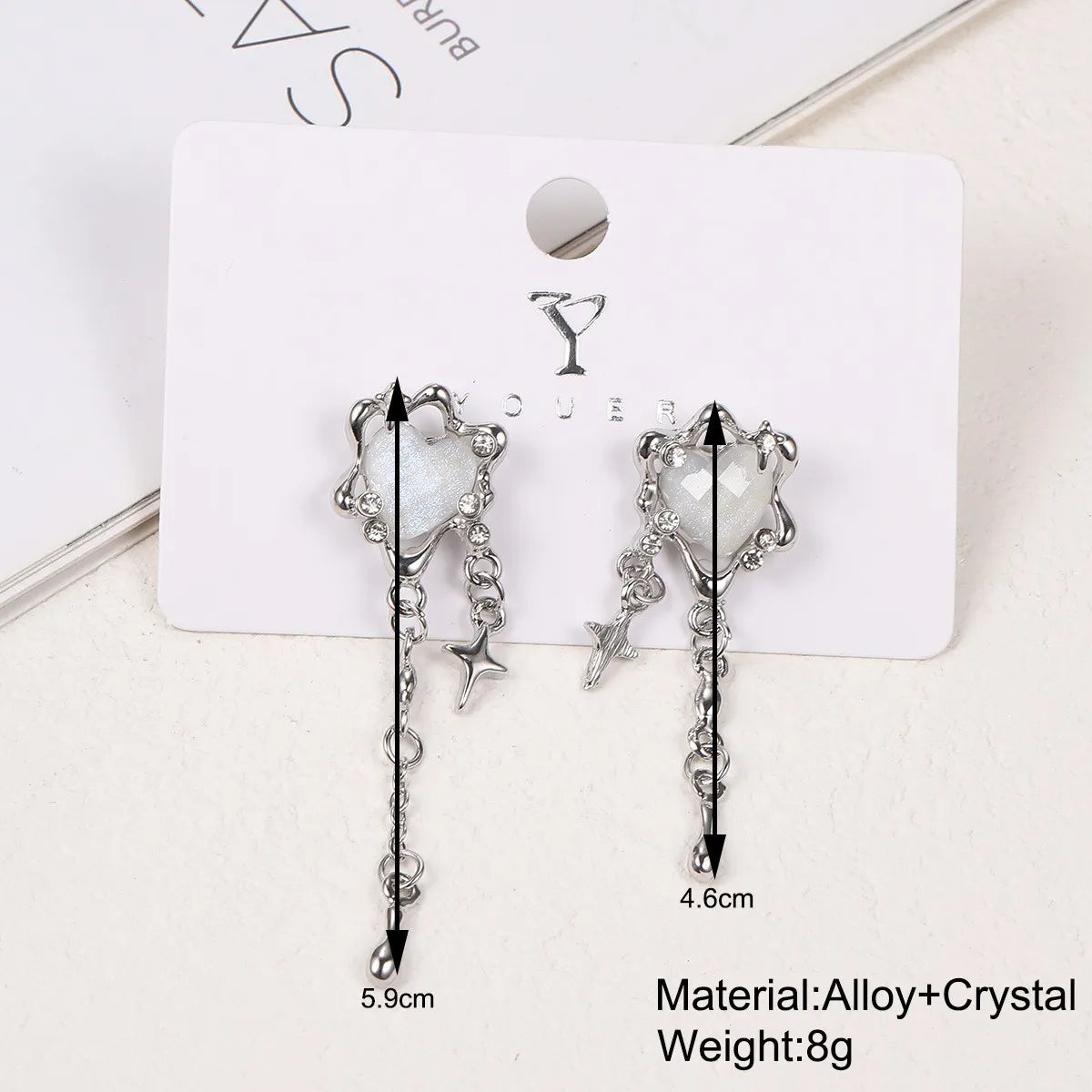 1 Pair Simple Style Classic Style Heart Shape Inlay Alloy Zircon Drop Earrings