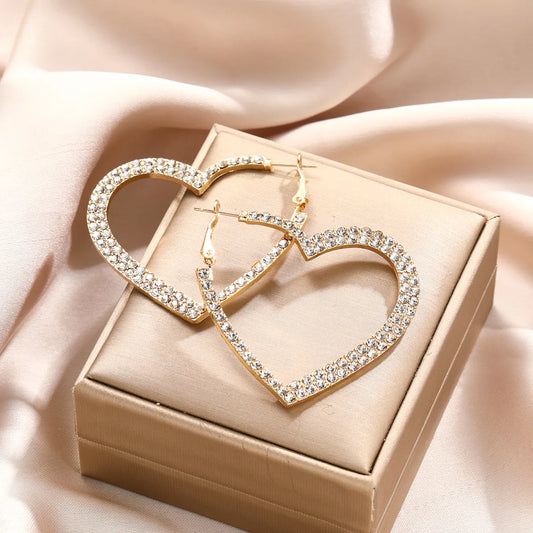 1 Pair Simple Style Classic Style Heart Shape Inlay Alloy Zircon Earrings