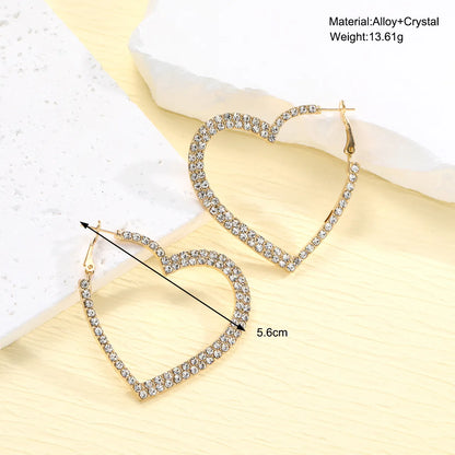 1 Pair Simple Style Classic Style Heart Shape Inlay Alloy Zircon Earrings