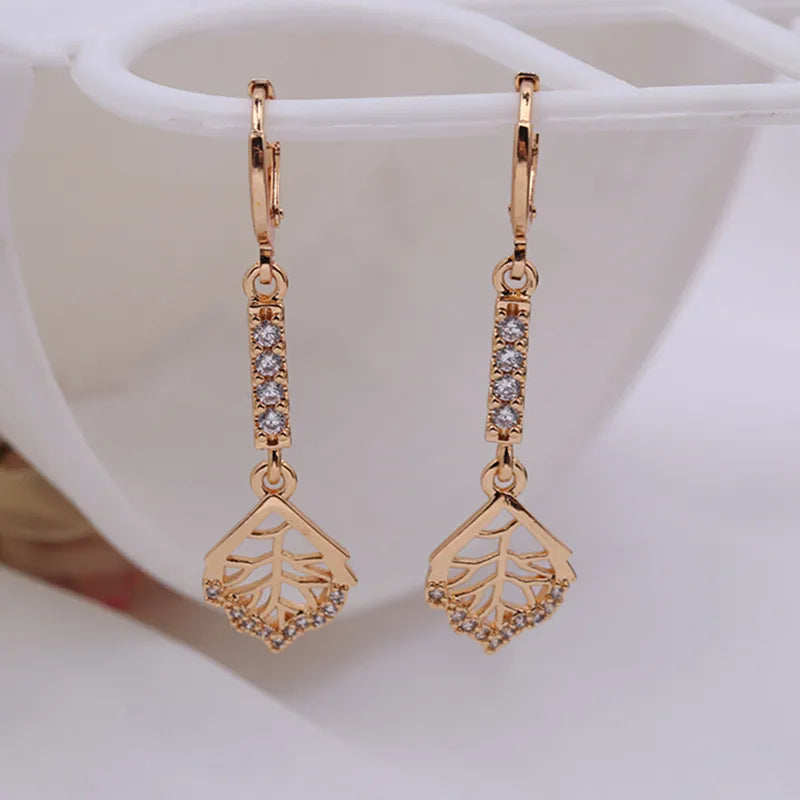 1 Pair Simple Style Classic Style Heart Shape Inlay Copper Zircon Drop Earrings