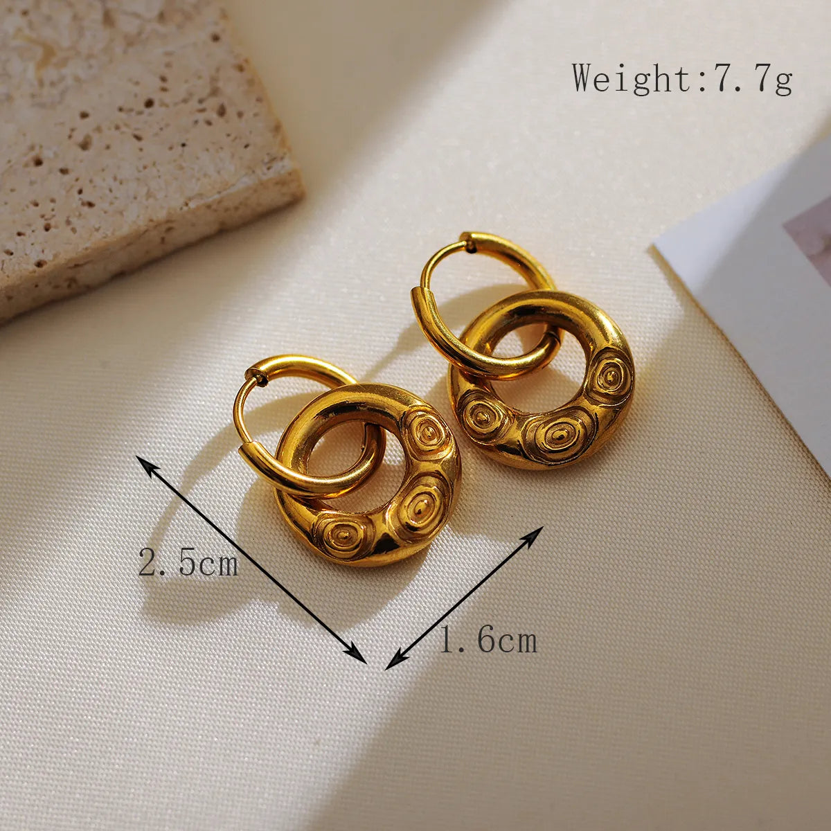 1 Pair Simple Style Classic Style Heart Shape Plating 304 Stainless Steel 18K Gold Plated Drop Earrings