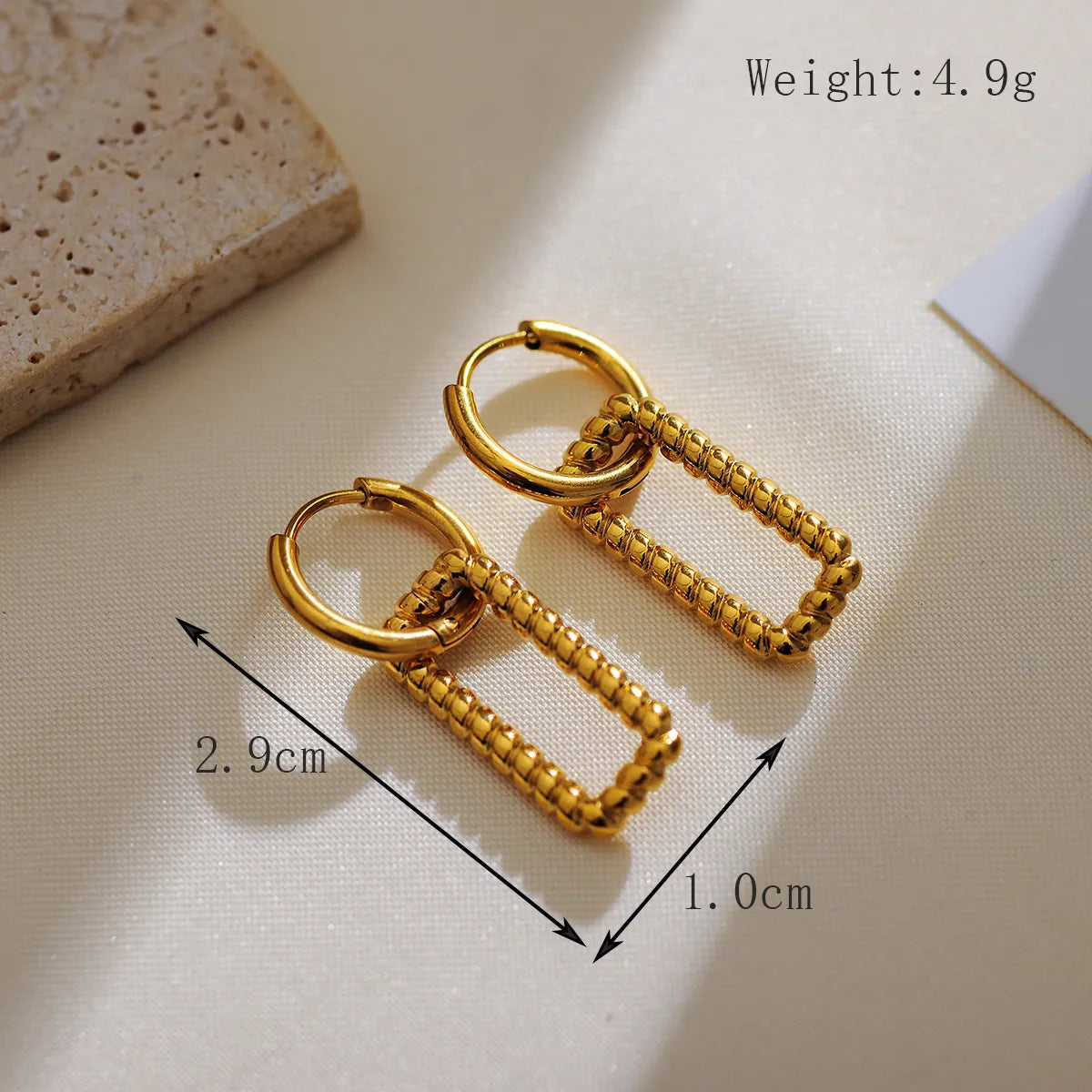 1 Pair Simple Style Classic Style Heart Shape Plating 304 Stainless Steel 18K Gold Plated Drop Earrings