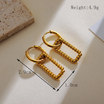 1 Pair Simple Style Classic Style Heart Shape Plating 304 Stainless Steel 18K Gold Plated Drop Earrings