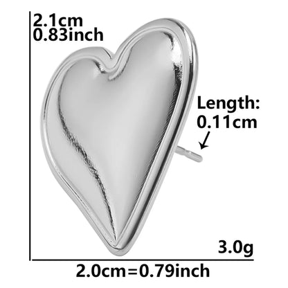 1 Pair Simple Style Classic Style Heart Shape Plating 304 Stainless Steel 18K Gold Plated Ear Studs