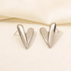 1 Pair Simple Style Classic Style Heart Shape Plating 304 Stainless Steel 18K Gold Plated Ear Studs