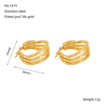 1 Pair Simple Style Classic Style Heart Shape Plating 304 Stainless Steel 18K Gold Plated Ear Studs