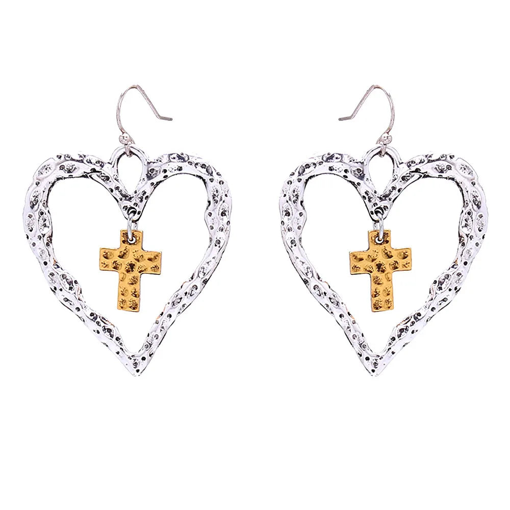 1 Pair Simple Style Classic Style Heart Shape Plating Alloy Drop Earrings