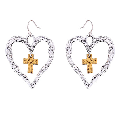 1 Pair Simple Style Classic Style Heart Shape Plating Alloy Drop Earrings