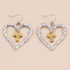 1 Pair Simple Style Classic Style Heart Shape Plating Alloy Drop Earrings