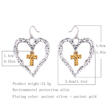 1 Pair Simple Style Classic Style Heart Shape Plating Alloy Drop Earrings