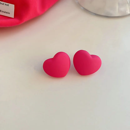 1 Pair Simple Style Classic Style Heart Shape Plating Alloy Ear Studs