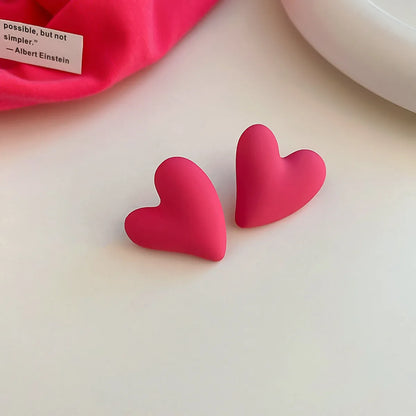 1 Pair Simple Style Classic Style Heart Shape Plating Alloy Ear Studs