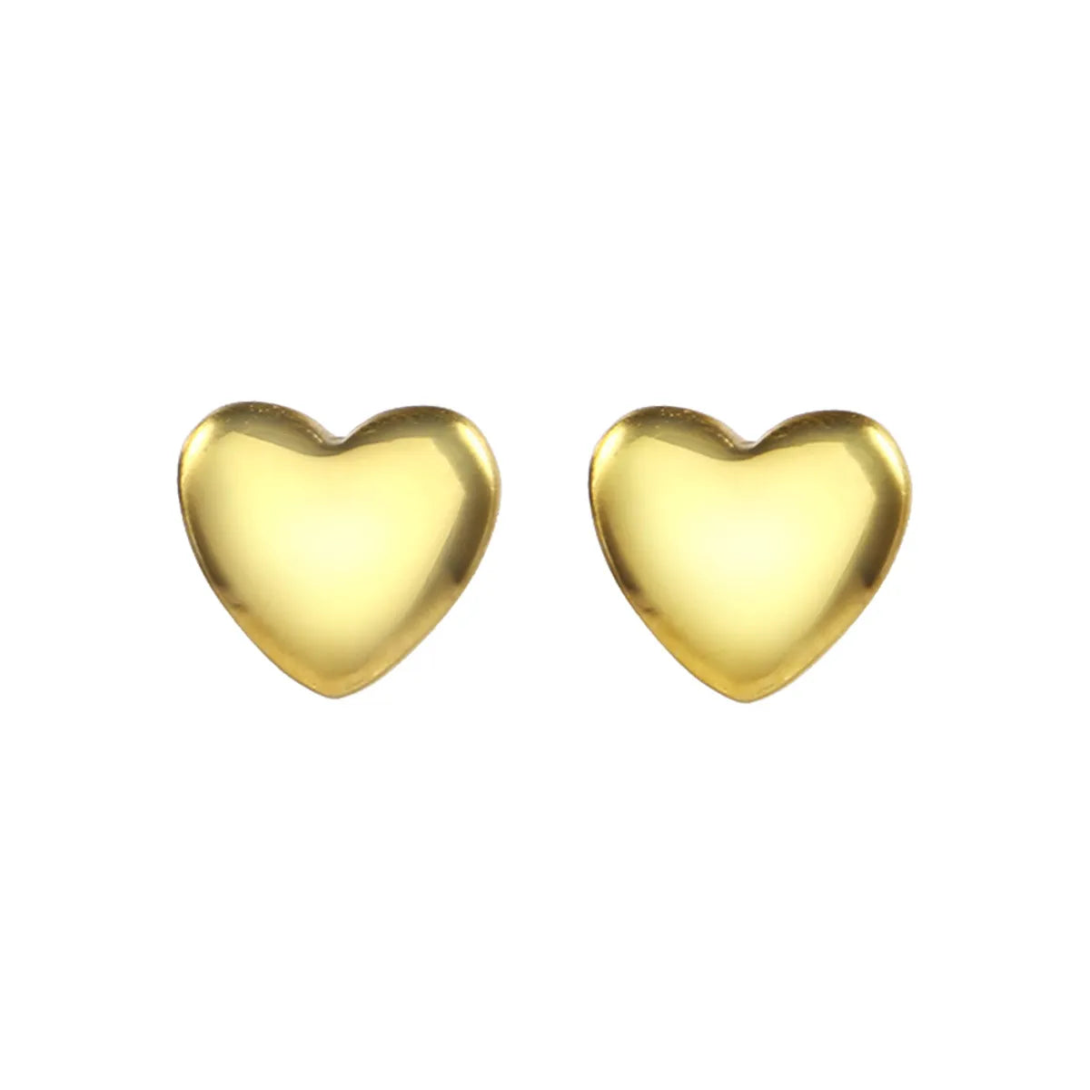 1 Pair Simple Style Classic Style Heart Shape Plating Titanium Steel Gold Plated Ear Studs