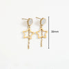 1 Pair Simple Style Classic Style Hexagon Star Plating Chain Stainless Steel Drop Earrings