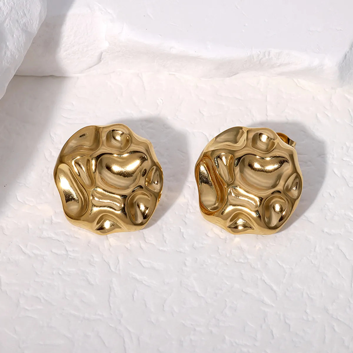 1 Pair Simple Style Classic Style Irregular Plating 304 Stainless Steel 18K Gold Plated Ear Studs