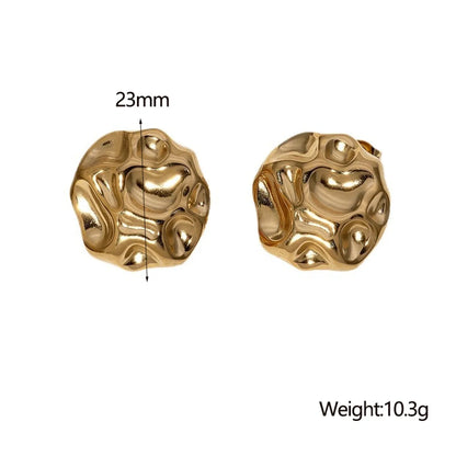 1 Pair Simple Style Classic Style Irregular Plating 304 Stainless Steel 18K Gold Plated Ear Studs