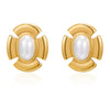 1 Pair Simple Style Classic Style Irregular Plating Inlay 304 Stainless Steel Imitation Pearl Artificial Pearls 18K Gold Plated Ear Studs