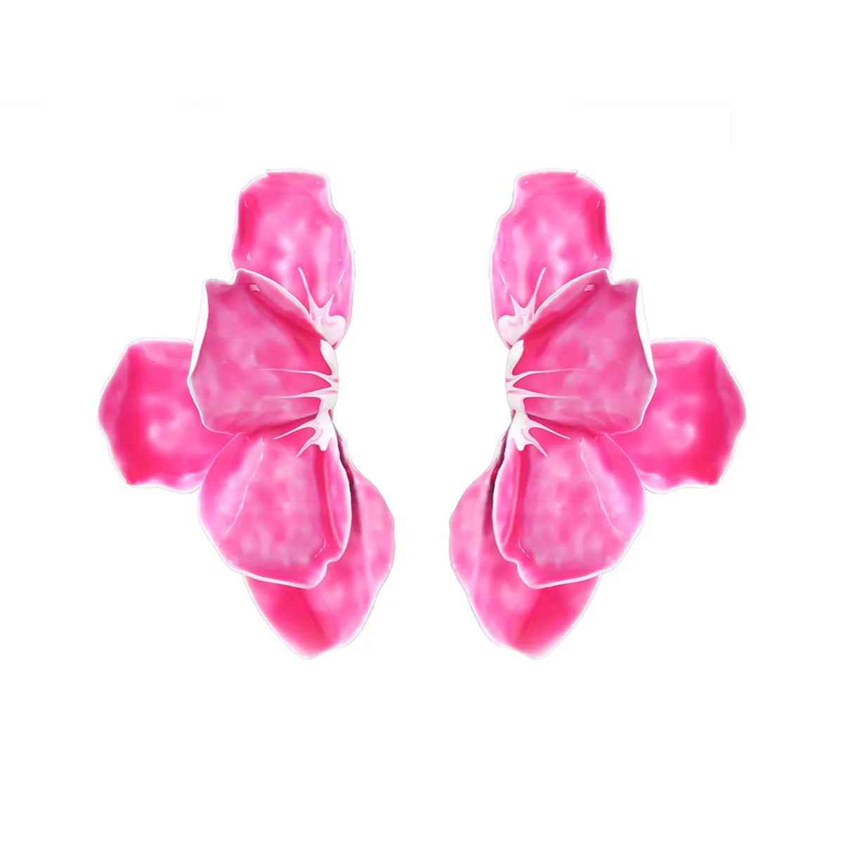 1 Pair Simple Style Classic Style Leaf Flower Enamel Iron Ear Studs