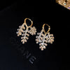 1 Pair Simple Style Classic Style Leaf Inlay Copper Rhinestones Drop Earrings