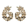 1 Pair Simple Style Classic Style Leaves Inlay Glass Rhinestones Ear Studs