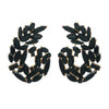 1 Pair Simple Style Classic Style Leaves Inlay Glass Rhinestones Ear Studs