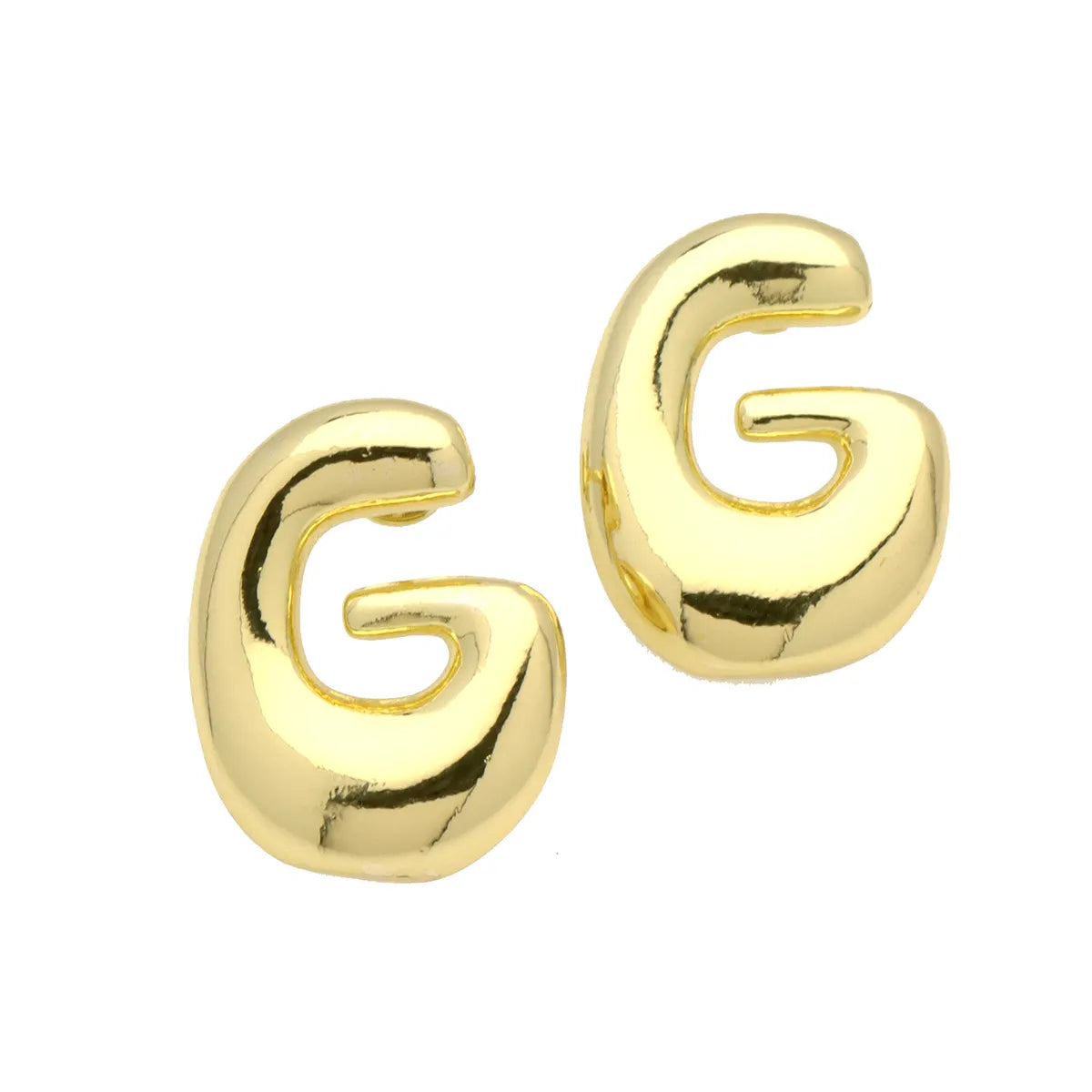 1 Pair Simple Style Classic Style Letter Gold Plated Ear Studs