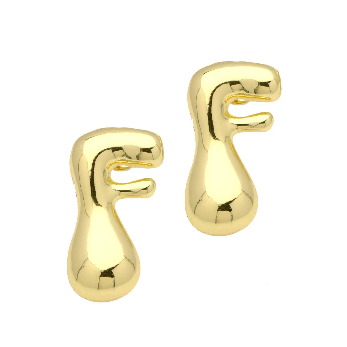 1 Pair Simple Style Classic Style Letter Gold Plated Ear Studs