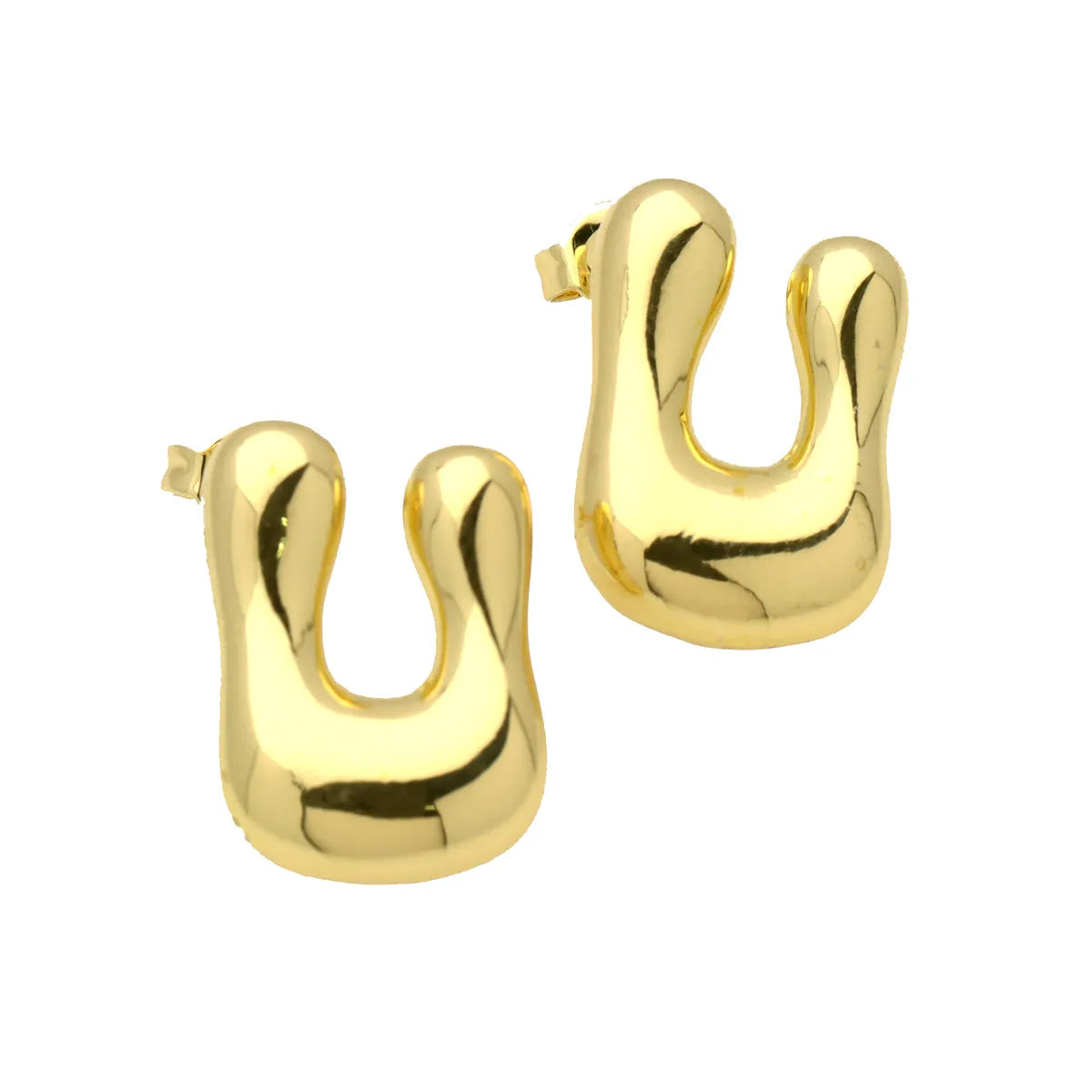 1 Pair Simple Style Classic Style Letter Gold Plated Ear Studs