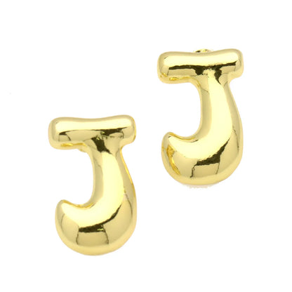 1 Pair Simple Style Classic Style Letter Gold Plated Ear Studs