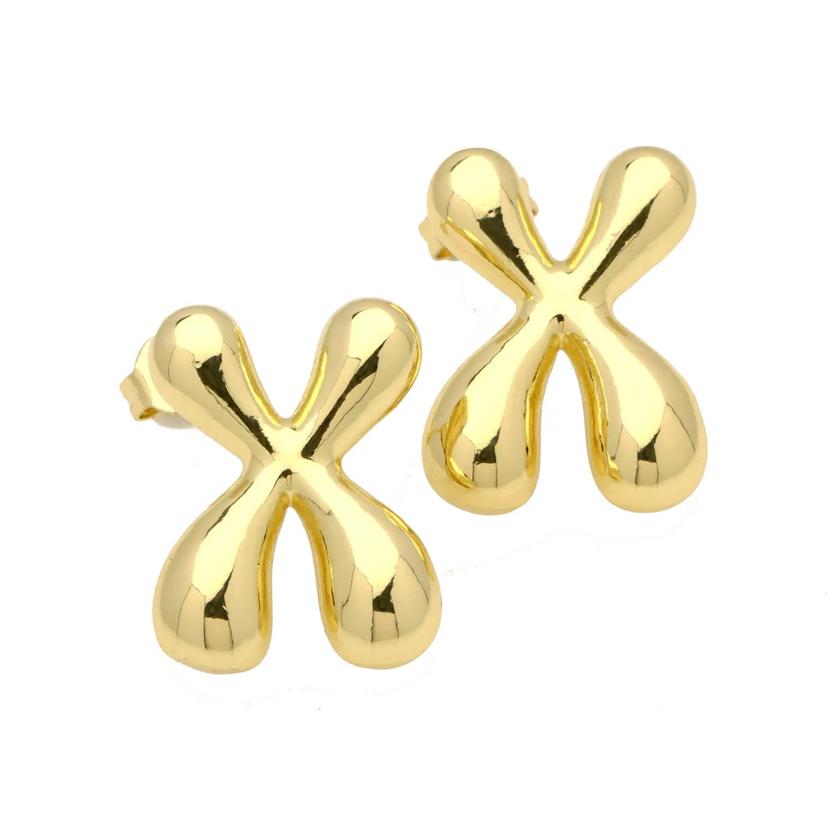 1 Pair Simple Style Classic Style Letter Gold Plated Ear Studs