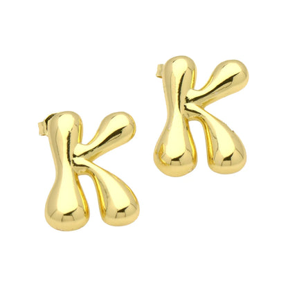 1 Pair Simple Style Classic Style Letter Gold Plated Ear Studs