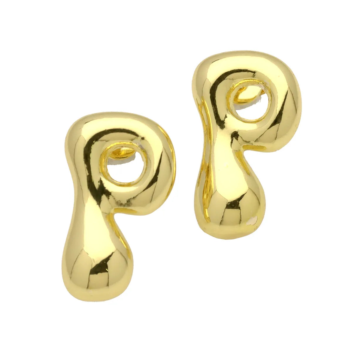 1 Pair Simple Style Classic Style Letter Gold Plated Ear Studs