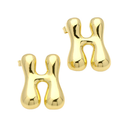 1 Pair Simple Style Classic Style Letter Gold Plated Ear Studs