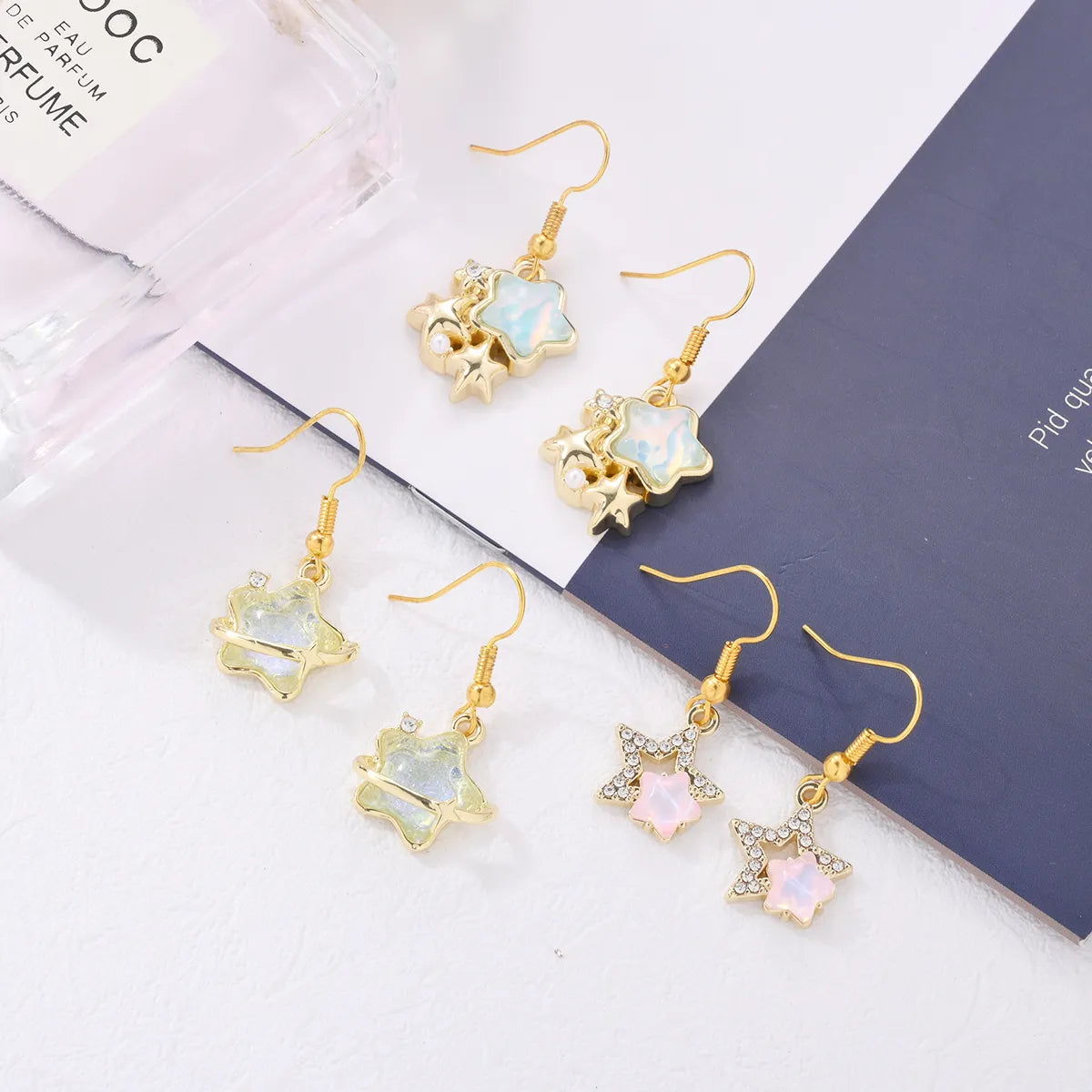 1 Pair Simple Style Classic Style Letter Patchwork Alloy Alloy Drop Earrings