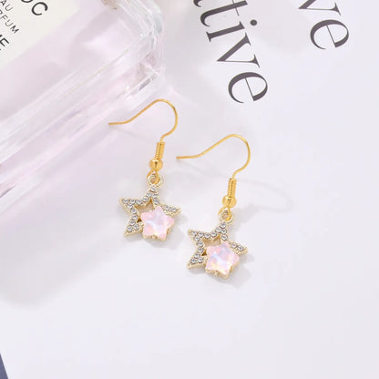 1 Pair Simple Style Classic Style Letter Patchwork Alloy Alloy Drop Earrings